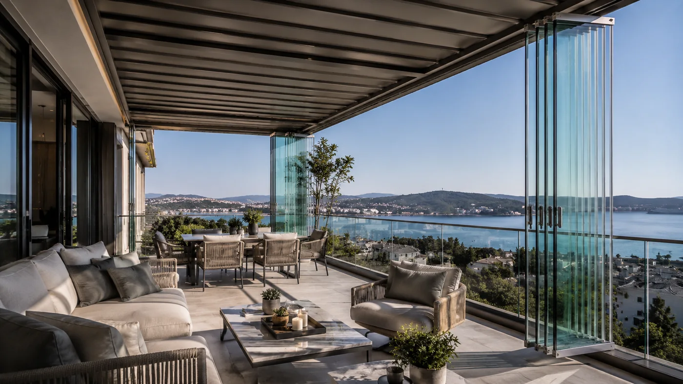 Katlanır Cam Balkon Sistemleri RS Vizyon proje görseli